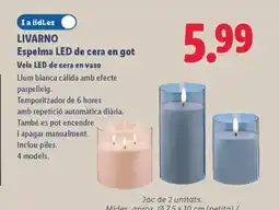 Lidl LIVARNO Espelma LED de cera en got oferta