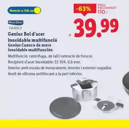 Lidl Genius Bol d'acer inoxidable multifunció oferta