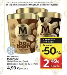 Caprabo MAGNUM Gelat Bonbon Gold 2 Billionaire oferta