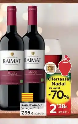 Caprabo RAIMAT ABADIA Vi negre oferta
