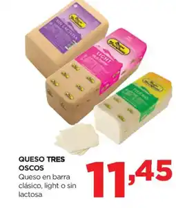 Alimerka QUESO TRES OSCOS Queso en barra clásico, light o sin lactosa oferta