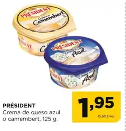 Alimerka PRÉSIDENT Crema de queso azul o camembert oferta