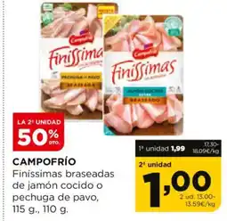 Alimerka CAMPOFRÍO Finíssimas braseadas de jamón cocido o pechuga de pavo oferta
