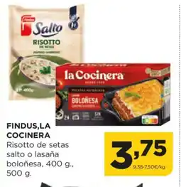 Alimerka FINDUS,LA COCINERA Risotto de setas salto o lasaña boloñesa oferta