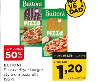 Alimerka BUITONI Pizza airfryer burger style o mozzarella, oferta