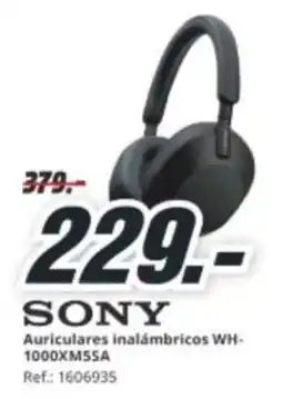 MediaMarkt SONY Auriculares inalámbricos WH- 1000XM5SA oferta