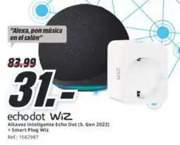 MediaMarkt ECHODOT WIZ Altavoz inteligente Echo Dot (5. Gen 2022) + Smart Plug Wiz oferta