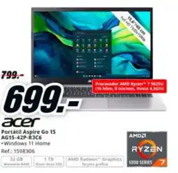 MediaMarkt ACER Portátil Aspire Go 15 AG15-42P-R3C6 oferta