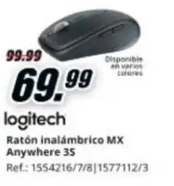 MediaMarkt LOGITECH Ratón inalámbrico MX Anywhere 3S oferta