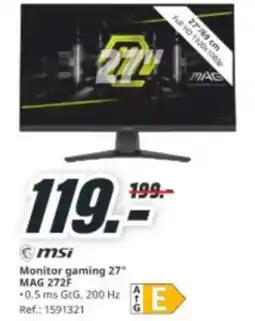MediaMarkt MSI Monitor gaming 27" MAG 272F oferta