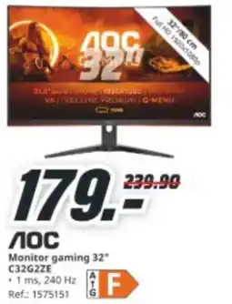 MediaMarkt AOC Monitor gaming 32" C32G2ZE oferta