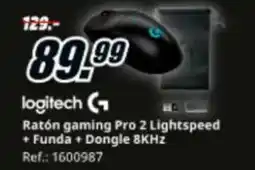 MediaMarkt LOGITECH Ratón gaming Pro 2 Lightspeed + Funda + Dongle 8KHz oferta