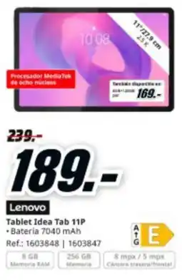 MediaMarkt LENOVO Tablet Idea Tab 11P oferta