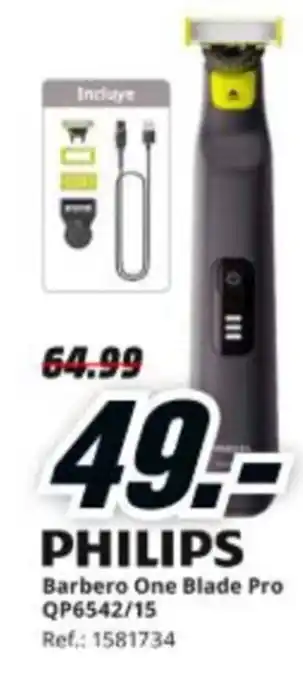 MediaMarkt PHILIPS Barbero One Blade Pro QP6542/15 oferta