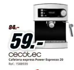 MediaMarkt CECOTEC Cafetera express Power Espresso 20 oferta