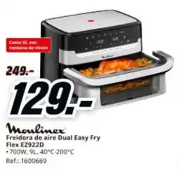 MediaMarkt MOULINEX Freidora de aire Dual Easy Fry Flex EZ922D oferta