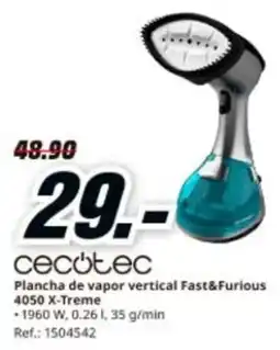 MediaMarkt CECOTEC Plancha de vapor vertical Fast & Furious 4050 X-Treme oferta