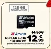 Carrefour Verbatim - micro sd sdhc + adaptador oferta