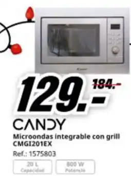 MediaMarkt CANDY Microondas integrable con grill CMG1201EX oferta