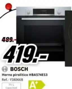 MediaMarkt BOSCH Horno pirolítico HBA574ES3 oferta