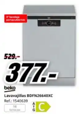MediaMarkt BEKO Lavavajillas BDFN26640XC oferta