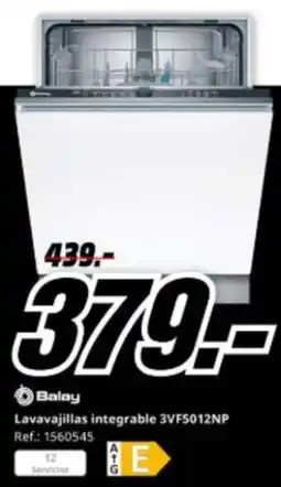 MediaMarkt BALAY Lavavajillas integrable 3VF5012NP oferta