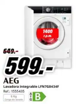 MediaMarkt AEG Lavadora integrable LFN7G8434F oferta
