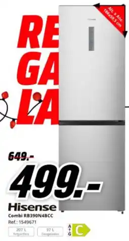 MediaMarkt HISENSE Combi RB390N4BCC oferta