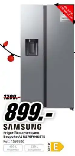 MediaMarkt SAMSUNG Frigorífico americano Bespoke AI RS70F64KETE oferta