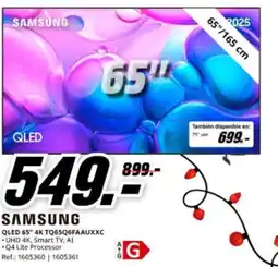 MediaMarkt SAMSUNG QLED 65" 4K TQ65Q6FAAUXXC oferta