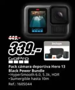 MediaMarkt GOPRO Pack cámara deportiva Hero 13 Black Power Bundle oferta