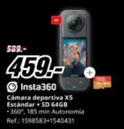 MediaMarkt INSTA360 Cámara deportiva X5 Estándar + SD 64GB oferta