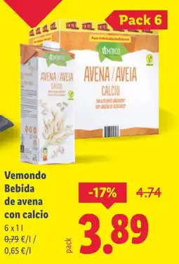 Lidl VEMONDO Bebida de avena con calcio oferta