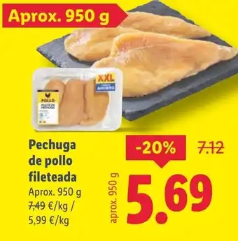 Pechuga de pollo fileteada