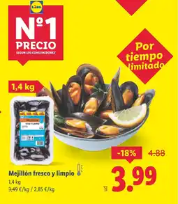 Lidl Mejillón fresco y limpio oferta