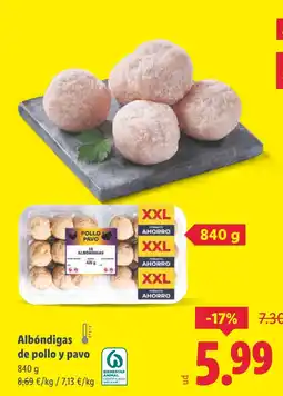 Lidl Albóndigas de pollo y pavo oferta
