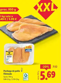 Lidl Pechuga de pollo fileteada oferta