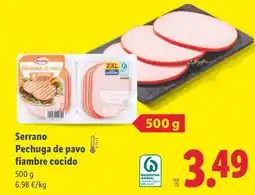 Lidl Serrano Pechuga de pavo fiambre cocido oferta