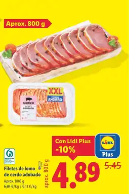 Lidl Filetes de lomo de cerdo adobado oferta