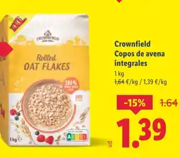 Lidl CROWNFIELD Copos de avena integrales oferta