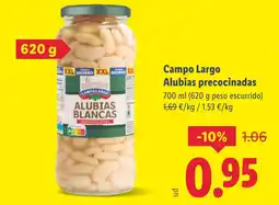 Lidl CAMPO LARGO Alubias precocinadas oferta