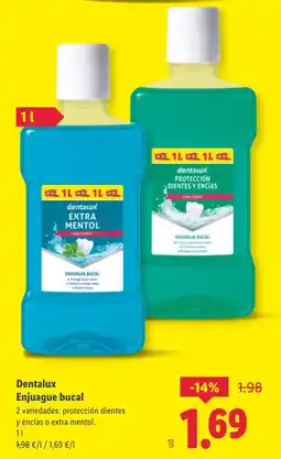 Lidl DENTALUX Enjuague bucal oferta