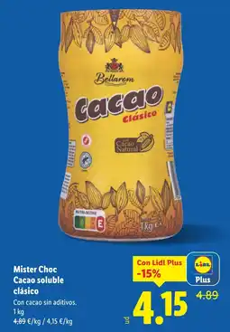 Lidl BELLAROM Mister Choc Cacao soluble clásico oferta