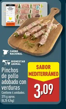 ALDI Pinchos de pollo adobado con verduras oferta