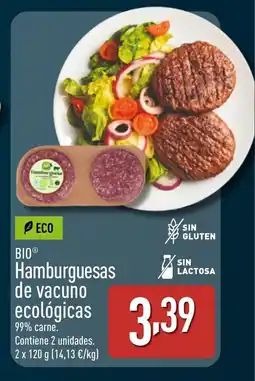 ALDI BIO Hamburguesas de vacuno ecológicas oferta
