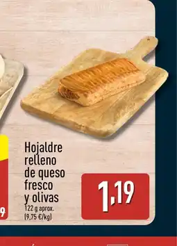 ALDI Hojaldre relleno de queso fresco y olivas oferta