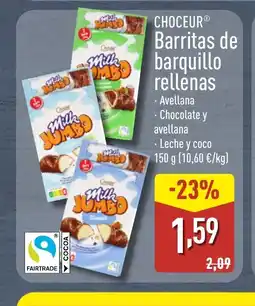 ALDI CHOCEUR Barritas de barquillo rellenas oferta