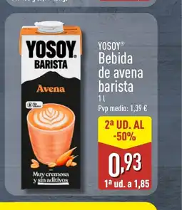 ALDI YOSOY Bebida de avena barista oferta