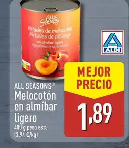 ALDI ALL SEASONS Melocotón en almíbar oferta