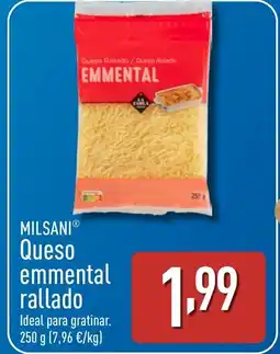 ALDI MILSANI Queso emmental rallado oferta